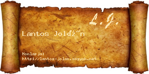 Lantos Jolán névjegykártya